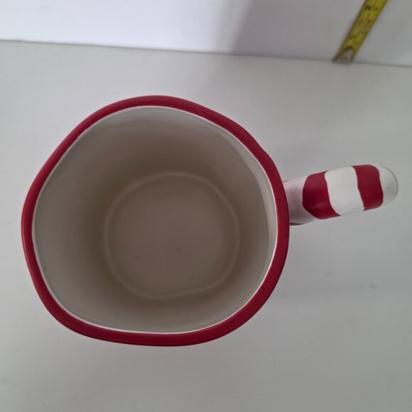 Rae Dunn Christmas "Joy" mug in red with a Candy Cane handle - NWOT - Picture 4 of 4
